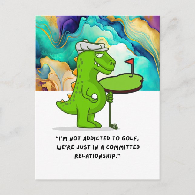 Cartão Postal Golf tem uma frase engraçada que diz "saudação de  (Frente)