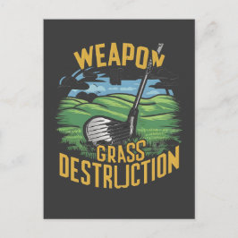 Cartão Postal Golf Weapon of Grass Destruction Art
