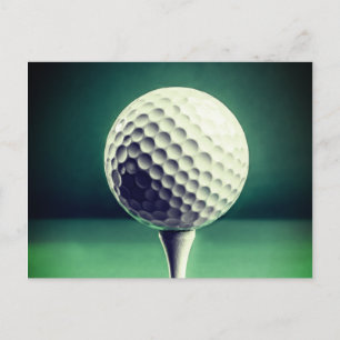 Cartão Postal Golfball em tee