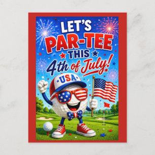 Cartão Postal Golfe 4 de julho Salve a data  Dia da Independênci