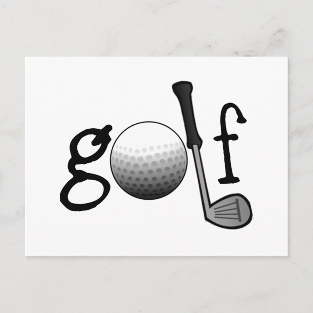 Cartão Postal Golfe com Clube e Ball (Frente)