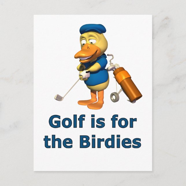Cartão Postal Golfe é para os pássaros (Frente)