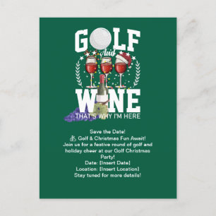 Cartão Postal Golfe e vinho é por isso que estou aqui no Natal