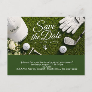 Cartão Postal Golfe economize a data para o casamento