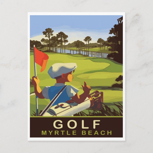 Cartão Postal Golfe em Myrtle Beach, Carolina do Sul, Viagem (Frente)
