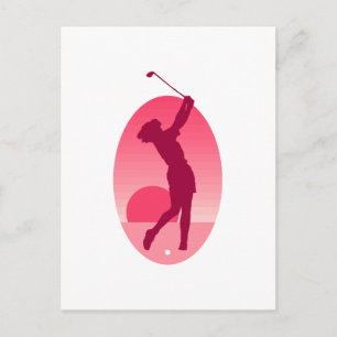 Cartão Postal Golfe feminino rosa