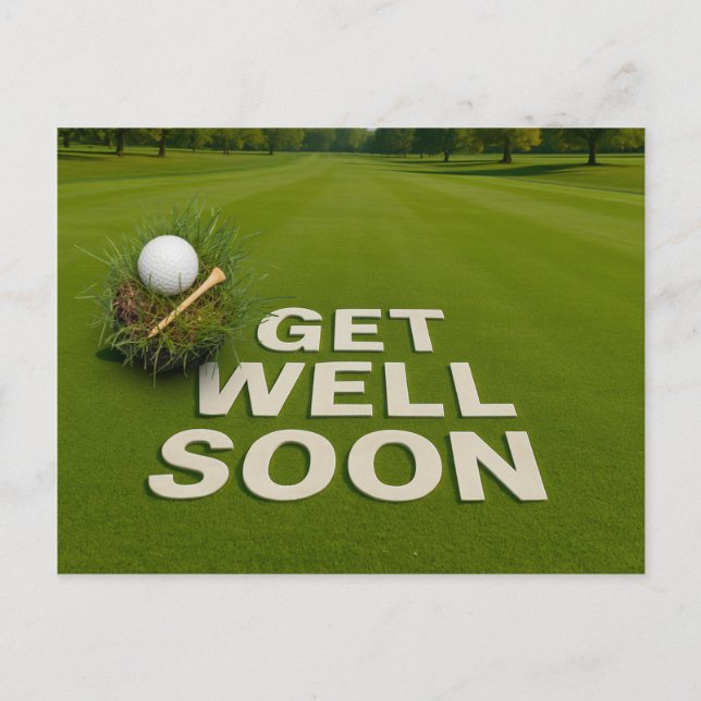 Cartão Postal Golfe Melhoras enviar votos para golfista  (Frente)