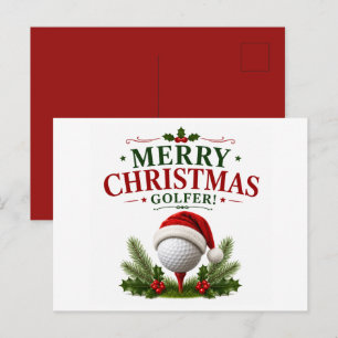 Cartão Postal Golfe Natal temático para golfista