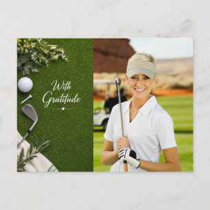 Cartão Postal Golfe Obrigado Crie seu próprio foto golfista