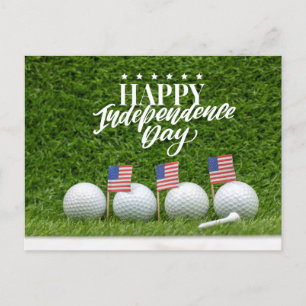 Cartão Postal Golfe para 4 de julho FELIZ Dia da Independência A