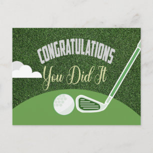 Cartão Postal Golfe Parabéns você conseguiu para o golfista