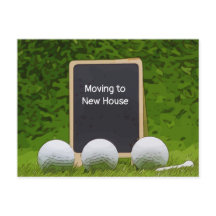 Golfe se mudando para uma nova casa em um quadro v
