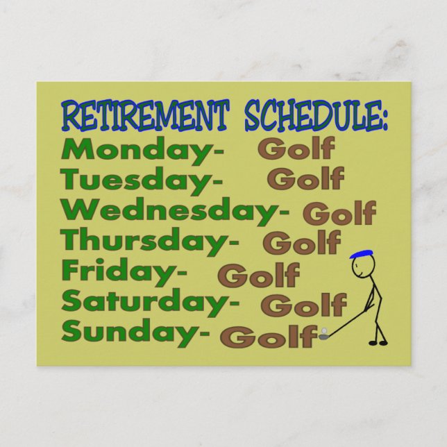 Cartão Postal GOLFER de Agendamento de Reforma (Frente)