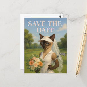 Cartão Postal Golfer mulher Save the Date Noiva Despedida 