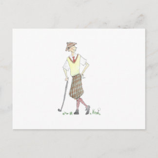Cartão Postal Golfer Postcard