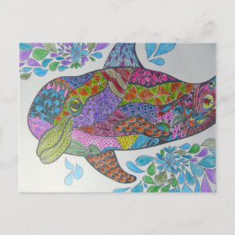 Cartão Postal Golfinho Colorido