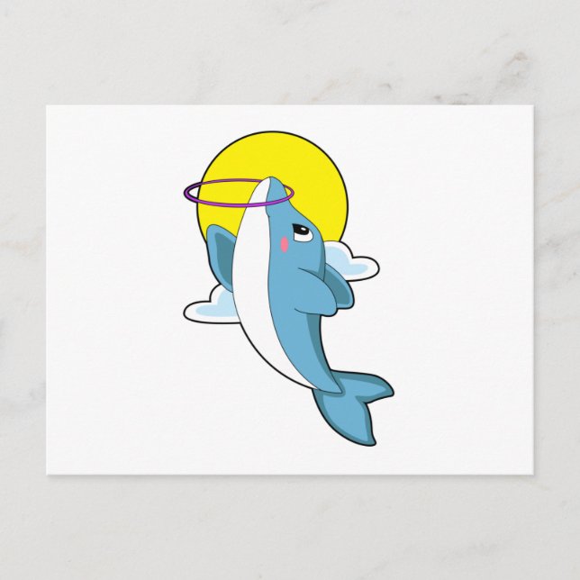 Cartão Postal Golfinho com pneus de Malhação (Frente)