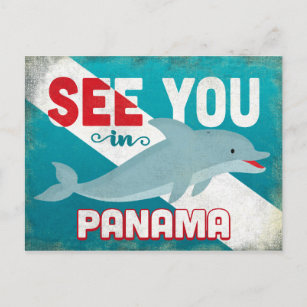 Cartão Postal Golfinho do Panamá - Viagens vintage Retroativa