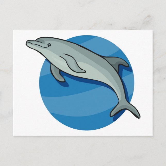 Cartão Postal Golfinho em Azul (Frente)