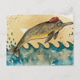 Cartão Postal Golfinho hipster