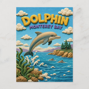 Cartão Postal Golfinho Monterey Bay Moderno KlayKoo