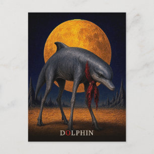 Cartão Postal Golfinhocravata gótico Surrealista