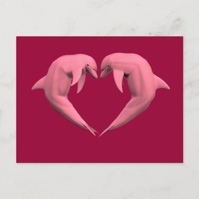 Cartão Postal Golfinhos Rosa (Frente)