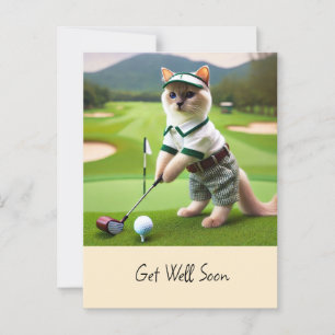 Cartão Postal Golfista está jogando golfe para os amantes de gat