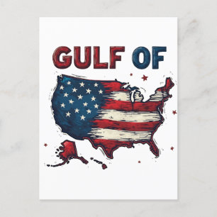 Cartão Postal Golfo da América Mapa Trump EUA Golfo do México