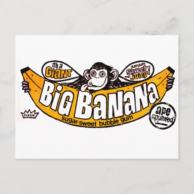 Cartão Postal Goma de banana engraçada (Frente)