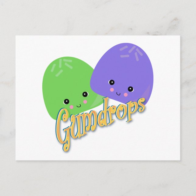 Cartão Postal Gominolas Kawaii Fofas (Frente)