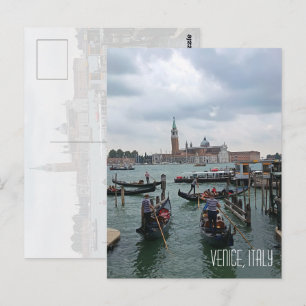 Cartão Postal Gondalas em Veneza Itália Lembrança de Férias