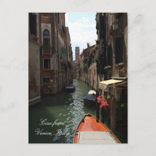 Cartão Postal Gondola na rua Veneza Itália Viagem Europa