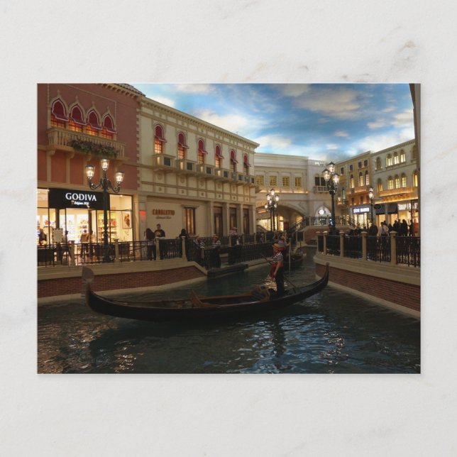 Cartão Postal Gondola Ride no Cartão-postal Venetiano (Frente)