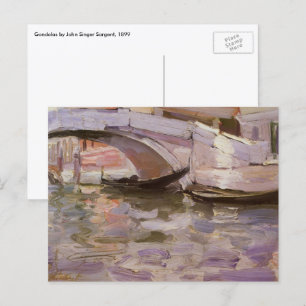 Cartão Postal Gondolas por John Singer Sargent, Impressionismo A