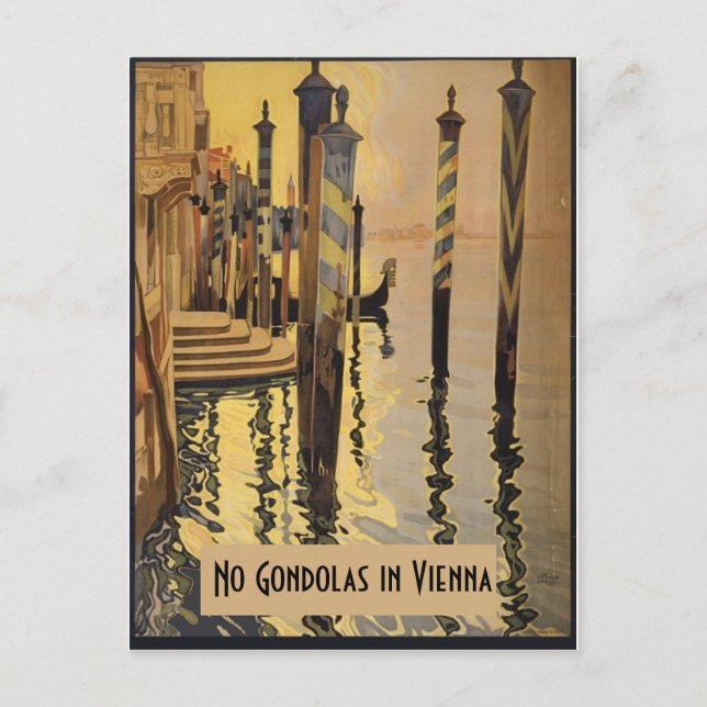 Cartão Postal Gondolas Viena Vintage Veneza (Frente)