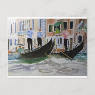 Cartão Postal Gondoliers Itália