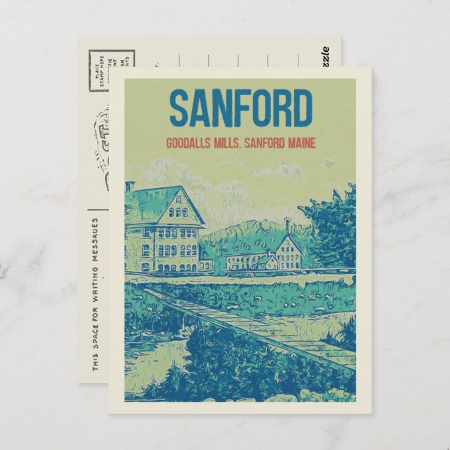 Cartão Postal Goodalls Mills Sanford Maine EUA (Frente/Verso)