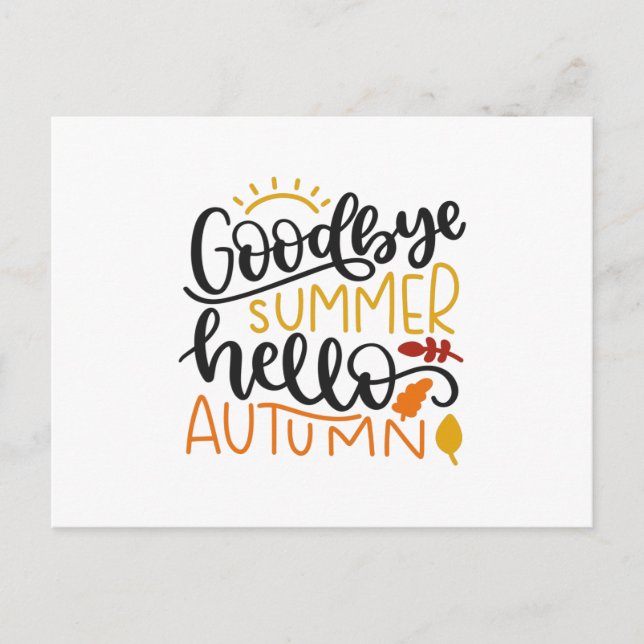Cartão Postal Goodbye summer hello autumn (Frente)