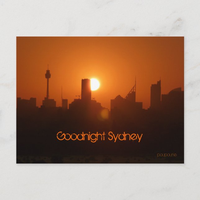Cartão Postal Goodnight Sydney (Frente)