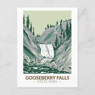 Cartão Postal Gooseberry Falls State Park Minnesota Vintage