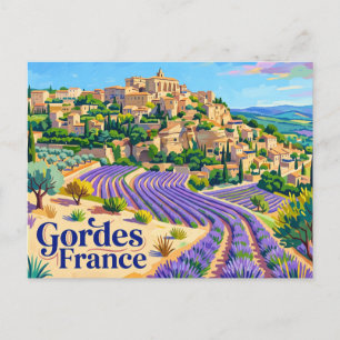 Cartão Postal Gordes França Viagem Lavanda