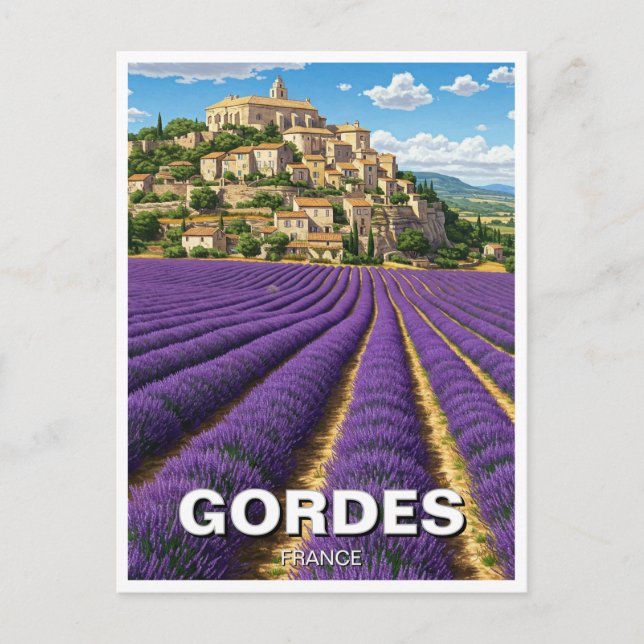 Cartão Postal Gordes France Viagem Lavanda (Frente)