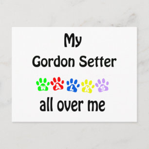 Cartão Postal Gordon Setter Walks Design