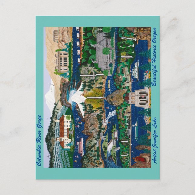 Cartão Postal Gorge do Rio Columbia (Frente)