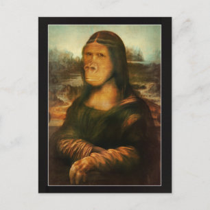 Cartão Postal Gorila Macaco Mona Lisa