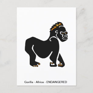 Cartão Postal GORILLA - Ape - Primato - Vida Selvagem - Natureza