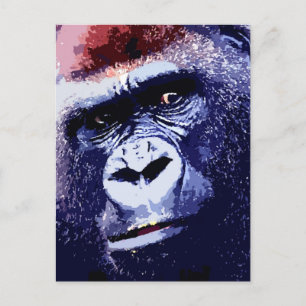 Cartão Postal Gorilla Face