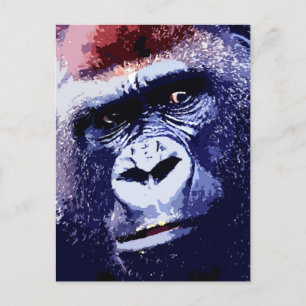 Cartão Postal Gorilla Face Pop Art