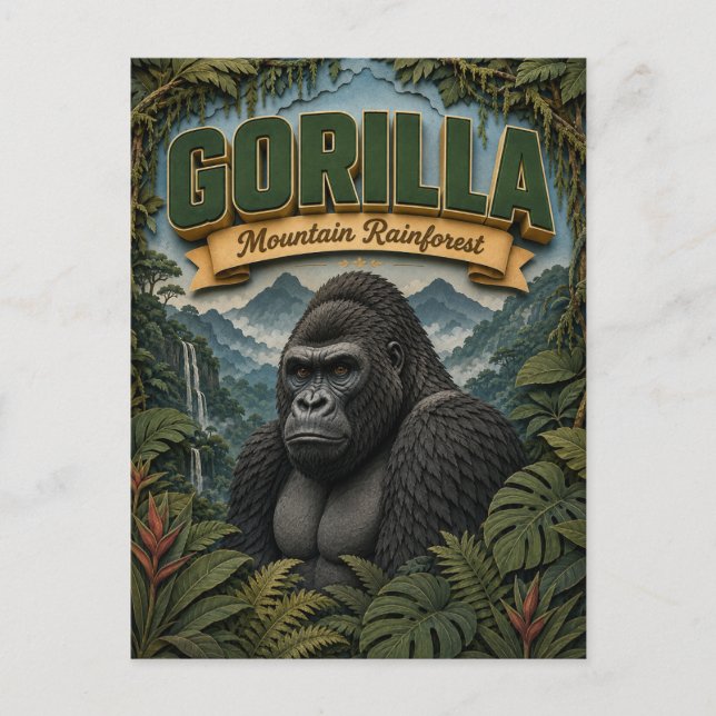 Cartão Postal Gorilla Mountain Rainforest POPCUT (Frente)